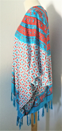 Sarong vest olifant rood/blauw/wit. Maat 36 t/m 50.