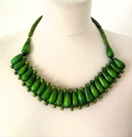 Prachtige Bali necklace groen.