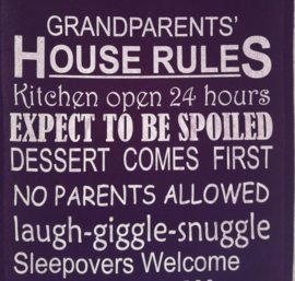 Doek Grandparents House Rules.