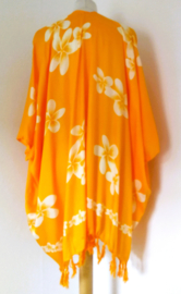 Sarong vest Frangipani. 100% rayon, met sarong knoop. One Size.