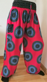 Broek 'Mandala flamingo/blauw. Maat 44 t/m 50.