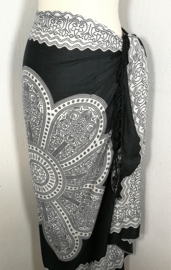 Sarong Mandala, zwart/wit.