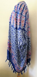 Sarong vest pauw, rood/wit/blauw. Maat 36 t/m 50.