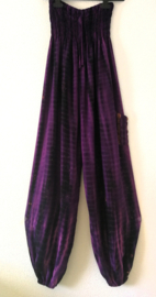 Broek Bohemian tie dye diep paars/bruin/zwart.  Lang model. Maat 36 t/m 40.