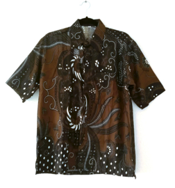 Authentieke Balinese batik blouse/overhemd. Maat 52 t/m 56.