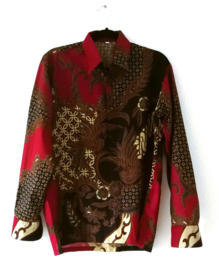Authentieke Balinese batik blouse/overhemd. Maat 48 t/m 60.
