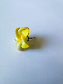 Frangipani oorstekers geel Diameter 2 cm.