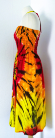 Tie dye jurkje 'Bali Sunset'. One size voor maat 36 t/m 42.