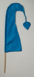 Umbul Umbul tempel vlaggetje  tinten blauw. 56 cm.
