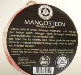 Mangosteen zeep. Tropische vrucht uit Z.O. Azie. 100% Organic. Zeep gemaakt van super food. Neutraliseert vrije radicalen en versoepelt de huid. Betoverend van geur. 75 gram.