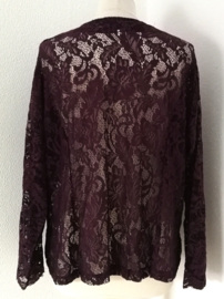 Traditionele Balinese kanten kebaya aubergine. Maat 54.