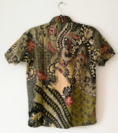 Authentieke Balinese batik blouse/overhemd. Maat 46 en 48.