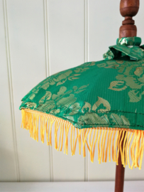 Bali parasol 60 cm groen.  Diameter 47 cm. Op houten voet van palisander.