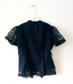 Kinder kebaya nachtblauw. Lang model. Maat 116.