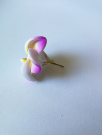 Frangipani oorstekers paars.Diameter 2 cm.