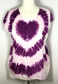 Hartenshirt tie dye batik. Maat 36 /42.