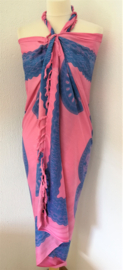 Sarong Mandala, roze/ blauw tinten.
