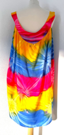 Heerlijk wijd tie dye jurkje.  One size voor maat 44/46.