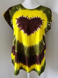 Hartenshirt tie dye batik. Maat 36 /42.