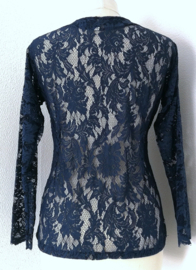 Traditionele Balinese kanten Kebaya donker blauw. Maat 34 t/m 42.