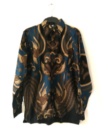 Authentieke Balinese batik blouse/overhemd. Maat 50 t/m 58.