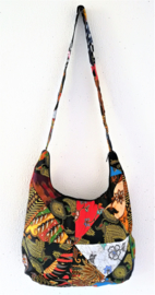 Schoudertas 38 x 29 cm. Hoofdvak en zijvak met rits. Gevoerd.