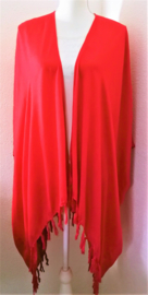 Sarong vest rood. 100% rayon, met sarong knoop.