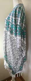 Sarong vest pauw,  Symbool van onsterflijkheid. 100% rayon, met sarong knoop.