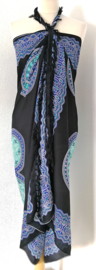 Sarong Mandala mint/blauw/zwart.