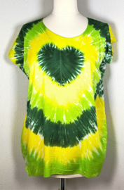 Hartenshirt tie dye batik.  Maat 36 /42.