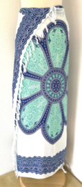 Sarong Mandala gebroken wit/mint/blauw.