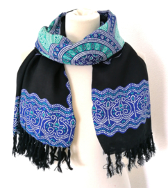 Sarong Mandala groen/blauw/zwart.