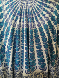 Sarong vest pauw, lichtblauw/wit. Maat 36 t/m 50.