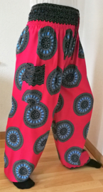 Broek 'Mandala flamingo/blauw. Maat 44 t/m 50.