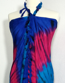 Sarong tie dye 'spiraal'.