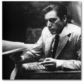 Spiegellijst met poster The Godfather 1974 | Al Pacino (50x50)