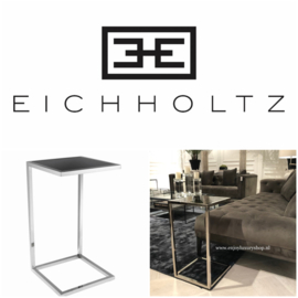 EICHHOLTZ Side Table Galleria (Black Glass/Nickel)