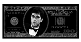 AluArt - Dollar Scarface GLAM010 Zilver (90x200)