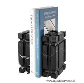 EICHHOLTZ Boekenhouder - Bookend zwart natuursteen (set van 2)