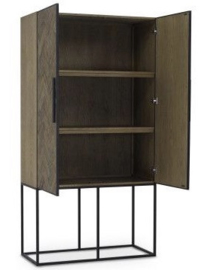 Luxe Wandkast hout / zwart metaal