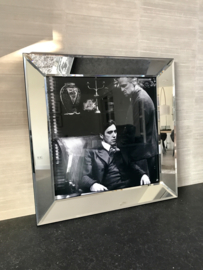 Spiegellijst met poster The Godfather | Al Pacino | Marlon Brando (50x50)