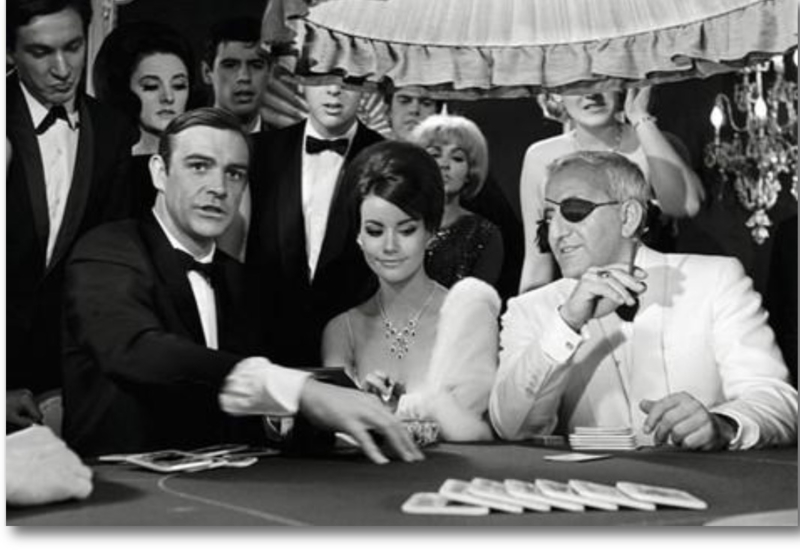 Spiegellijst met poster James Bond Casino (90x70)