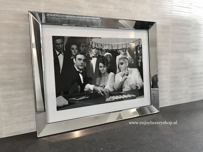 Spiegellijst met poster James Bond Casino (90x70) | Spiegellijsten als fotolijst Enjoy Luxury Shop