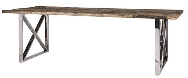 Luxe Eettafel hout /chroom