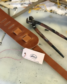 Liam's Adjustable  Leather Bass Guitar Strap (extra wide - 8cm)