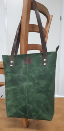 LIAM'S shopper standaard model - kleur GROEN - shopper leer -Handgemaakt in nederland