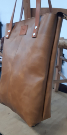 LIAM'S Shopper Standardmodell - Farbe COGNAC - Shopper Leder - Handgefertigt in den Niederlanden