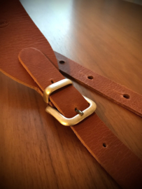 Liam's Adjustable Leather Buckle Bass Guitar Strap Extra Wide (8cm)