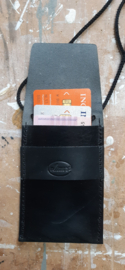 LIAM'S - Brustbeutel für Kreditkarten - Farbe SCHWARZ - Kreditkartenetui mit Kordel
