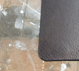 LIAM'S Saddle leather desk pad 48 cm. x 40 cm - Tiny House - color DARK BROWN - handmade leather goods